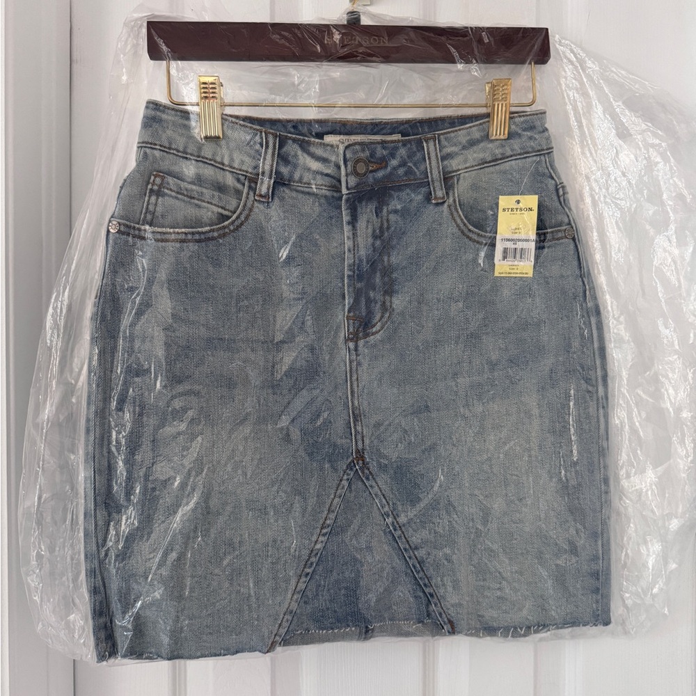 Stetson Blue Denim Mini Skirt Size 0 NWT